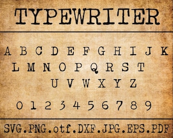 TYPEWRITER FONT SVG, Vintage Typewriter Font Svg, Typewriter Alphabet Svg, Typewriter ClipArt, Retro Font Svg, Vintage Font Svg, Vintage Svg
