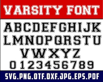 Universitätsschrift, Blockschriftart SVG, College-Schriftart, Varsity-Buchstaben, Baseball-Schriftart SVG, Distressed Varsity-Buchstaben, Sportschrift