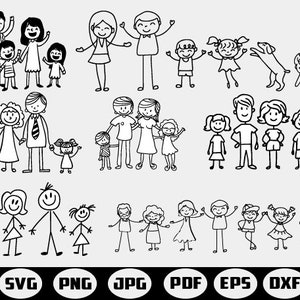 Stick Family SVG Bundle Stick Family cut files Huge Pack of Stick Figure Svg Stick Family clipart Instant Download