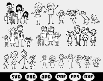 Stick Family SVG Bundle Stick Family cut files Huge Pack of Stick Figure Svg Stick Family clipart Instant Download