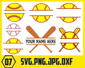 Softball Monogram Frame svg,Softball monogram svg, Softball Team Svg, Softball Svg, Softball Mom Shirt Svg, Cut Files for Cricut