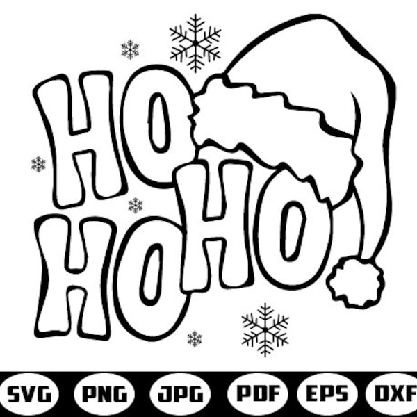 Ho Ho Ho SVG cut file,snowflakes svg, ho ho ho clipar, layered svg