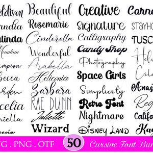 I 50 caratteri definitivi: pacchetto di caratteri, Cricut, carattere Canva, carattere script, caratteri, caratteri digitali, caratteri Procreate, creazione, carattere SVG, commerciale immagine 1