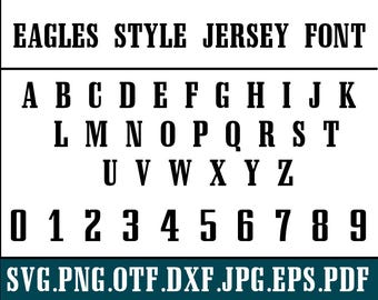 Jersey Numbers, Letters, and Names Digital Download  svg/png/otf/eps cut file, commercial use