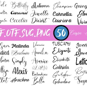 The Ultimate 50 Fonts Font Bundle,  Canva Font, Script Font, Fonts, Digital Fonts, Procreate Fonts,Cricut Font, SVG Font, Commercial