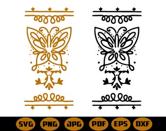 Encanto Candle Pattern Hand Drawn Decal Files, two colours Encanto Candle Clipart cut files for cricut, svg, png, dxf, jpg, pdf, eps