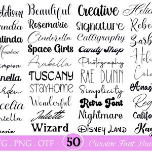 I 50 caratteri definitivi: pacchetto di caratteri, Cricut, carattere Canva, carattere script, caratteri, caratteri digitali, caratteri Procreate, creazione, carattere SVG, commerciale immagine 2