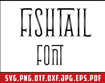 Monogram Fishtail SVG, Alfabet Fishtail Svg, Alfabet Monogram, Czcionki SVG, Czcionki Cricut Tabela cięcia Projekt, SVG, DXF, PNG Natychmiastowe pobieranie