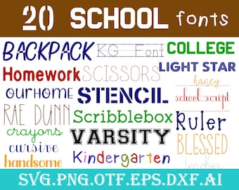 School Fonts Bundle - Tracing Fonts, Handwriting Lines Fonts, Fonts for Teachers, Kids Fonts, Writing Fonts, Teacher Fonts, Cricut Fonts