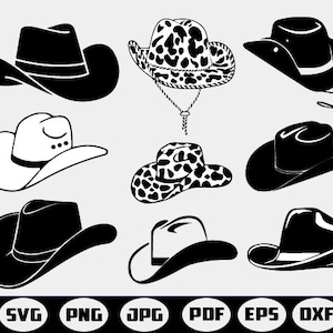 Cowboy Hat Bundle SVG, DXF, PNG, 9 Digital Images Included  Cowgirl Space Cowgirl Bachelorette Design Nashville Bachelorette