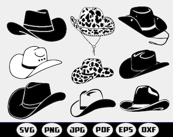 Cowboy Hat Bundle SVG, DXF, PNG, 9 Digital Images Included  Cowgirl Space Cowgirl Bachelorette Design Nashville Bachelorette