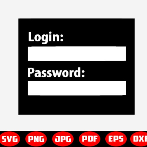 Login and Password svg, login svg, password svg, login clipart, login files, Svg Png Jpeg Dxf Pdf Eps Files