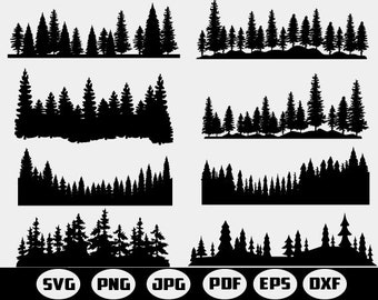 Wald SVG Bundle 2, Wald Clipart Bundle, Wald Silhouette svg, Bäume Silhouette svg, Wald Silhouette svg, Wald Svg, Camping svg