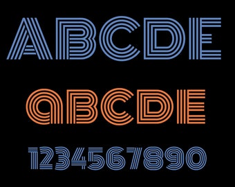 Round Font Svg, Round Font, Round Font Png, Round Letters Svg, Round Numbers Svg, Retro Font Svg ,Fonts for cricut, Silhouette - svg ,otf