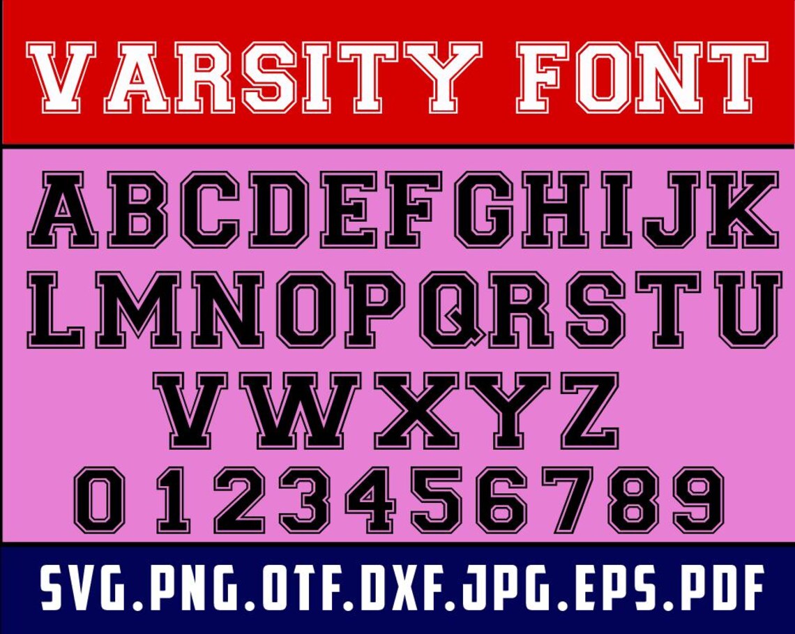 University Font, Block Font Svg, College Font, Varsity Letters ...