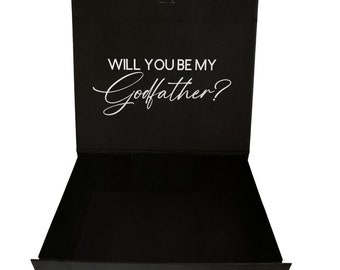 Godfather Luxury Gift Box|Magnetic Gift Box|God father Godparents gift box||Personalised Name Box|Birthday Box|will you be my godfather