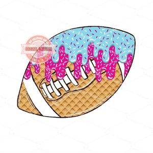 Fútbol con goteo PNG, cono de helado gofre rosa y azul con goteo, imágenes prediseñadas del día del partido de fútbol