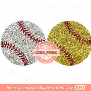 Sequin Baseball Softball PNG: Glitter Game Day Clipart (Digital Download)
