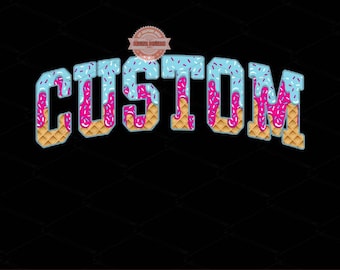 Custom Drip Mascot PNG, Personalized Sport Design, College Varsity Drippy Text (Digital Download)