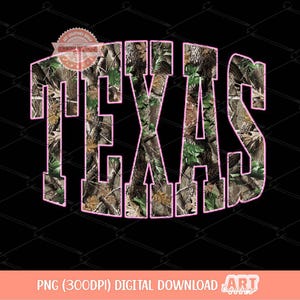 Texas Forest Camo PNG, Realistic Camouflage TX State Sublimation Shirt Design (Digital Download)