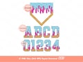 Drippy Ice Cream Alphabet Home Plate PNG Bundle, Drip Baseball Letters & Numbers Clipart