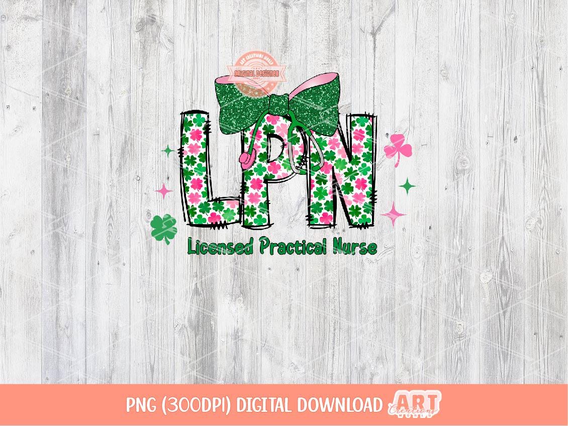 Nurse St Patricks Day Png Bundle, Coquette DSP LPN Cna RN Sublimation ...