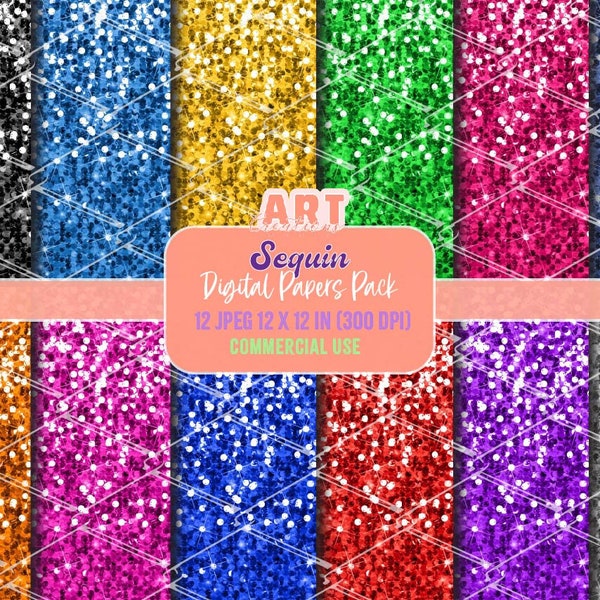 Sequin Digital Papers, Premium Sparkle Glam Glitter texture background Pack, Luxury Sequins Scrapbooking Paper 300 Dpi, Commercial Use