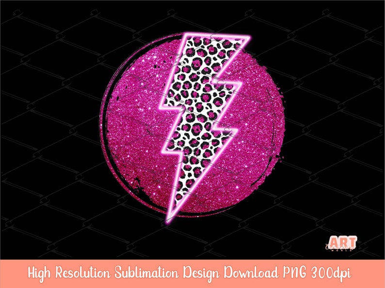 Pink Glitter Leopard Background Sublimation PNG Pink Neon Etsy