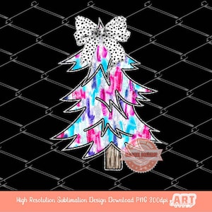 Colorful Coquette Silver Glitter Christmas Tree PNG, Hand Drawn Dalmatian Bow Shirt Design bright Paint Brush Stroke Sublimation & Dtf file