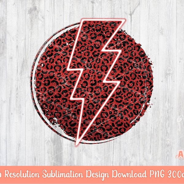 Maroon Red Glitter Leopard Background Sublimation PNG | Red Lightning Bolt Background | Marron Grunge Circle Leopard Clipart