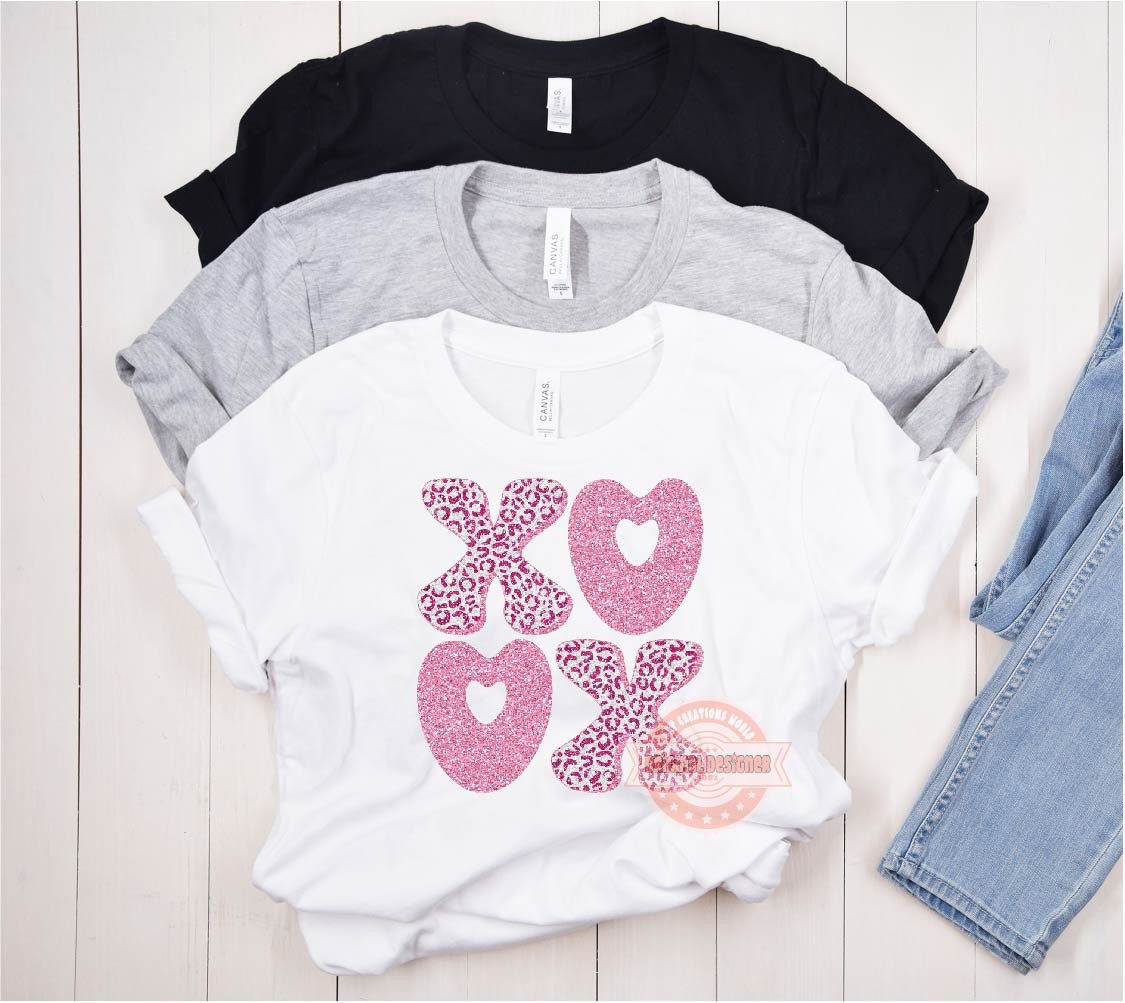 Pink Glitter Leopard XOXO PNG, Valentine Sublimation (digital Download ...