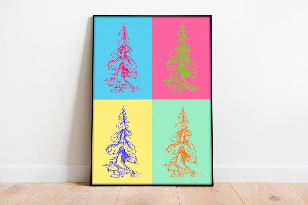Pine TREE WALL ART Tree Wall Decal Pine Tree Art Pop Art Etsy