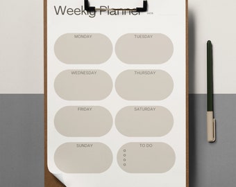 Printable Weekly Planner, Digital Planner, A4