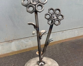 Metal flowers scrap metal art welded handmade