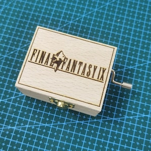 Caja de música de madera con melodía de Final Fantasy IX FF9: Un lugar para llamar hogar, con manivela, regalo personalizado y grabado