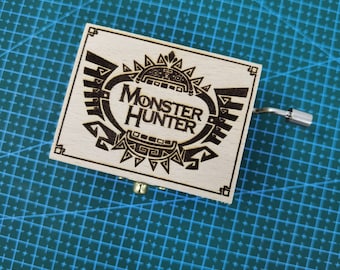 Monster Hunter Proof Of A Hero Hand Cranked Wooden Melody Music Box Personalized Engraved Gift