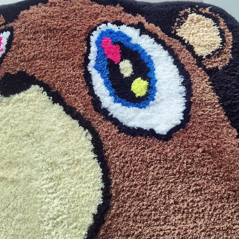 Kanye West Dropout Bear Tufted Rug Custom Anime Game Design Knitting ...