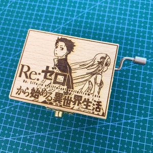 Re:Zero OP Redo, Stay Alive Emilia, Rem Wishing Japanese Anime Theme Music Box, Wooden Melody Personalized Engraved Gift