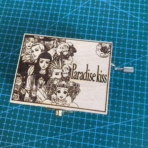 Paradise Kiss OP Lonely in Gorgeous Music Box, Ai Yazawa Japanese Anime Theme Melody Box Wooden Engraved Handmade Vintage Gift