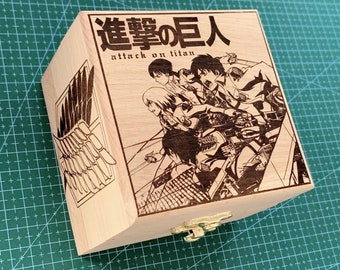 Eren Jaeger Levi Mikasa Electronic Music Box | echargeable USB sound mechanism | Custom Japanese Anime Game Song By Music Box Version