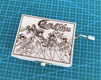 Moonlight Densetsu Legend, carillon a tema anime giapponese, scatola musicale in legno con melodia, regalo vintage personalizzato, inciso e fatto a mano.
