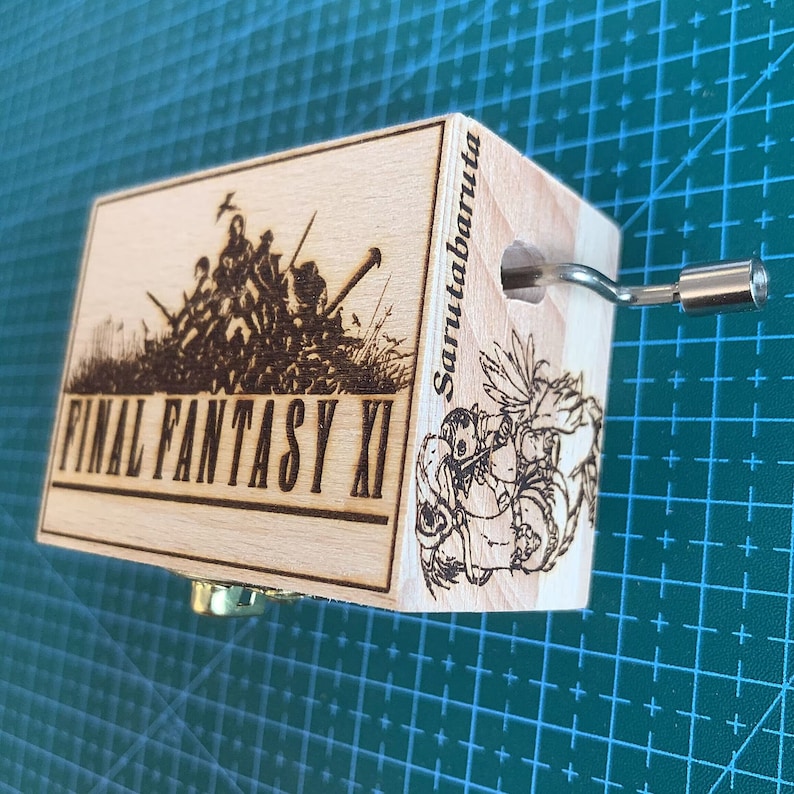 Ff11 Box Final Fantasy XI FF11 Sarutabaruta Hand Cranked Wooden Melody Music Box ...