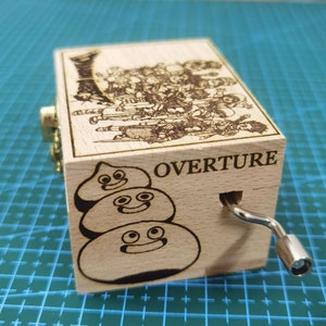 Caja de música de madera con melodía de manivela Dragon Quest DQ Overture, regalo personalizado y grabado
