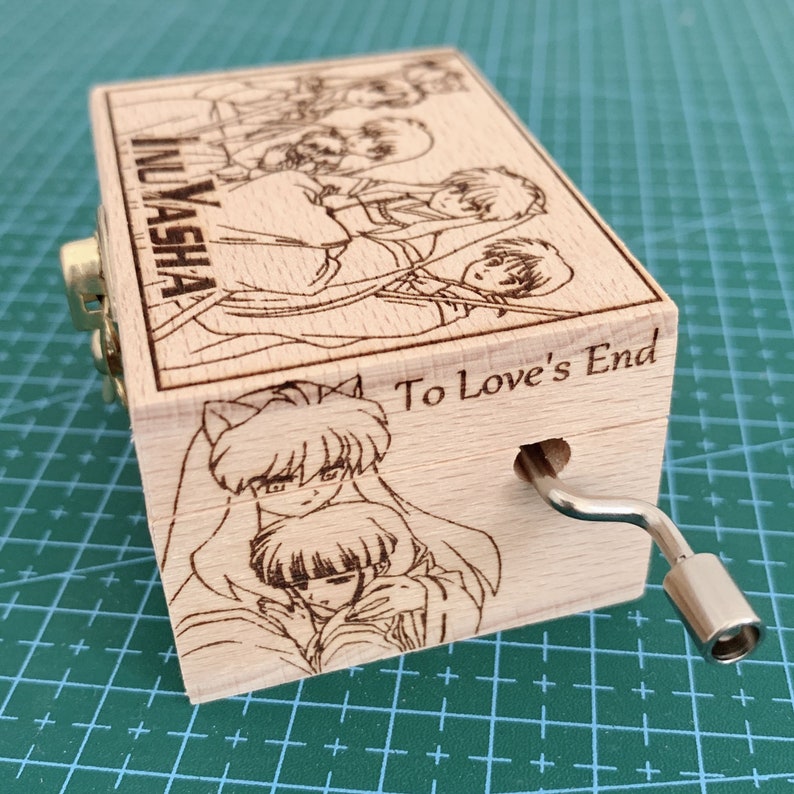 Japanese Anime Theme Music Box, Affections Touching Across, To Love’s End, Wooden Engraved Handmade Vintage Gift image 1