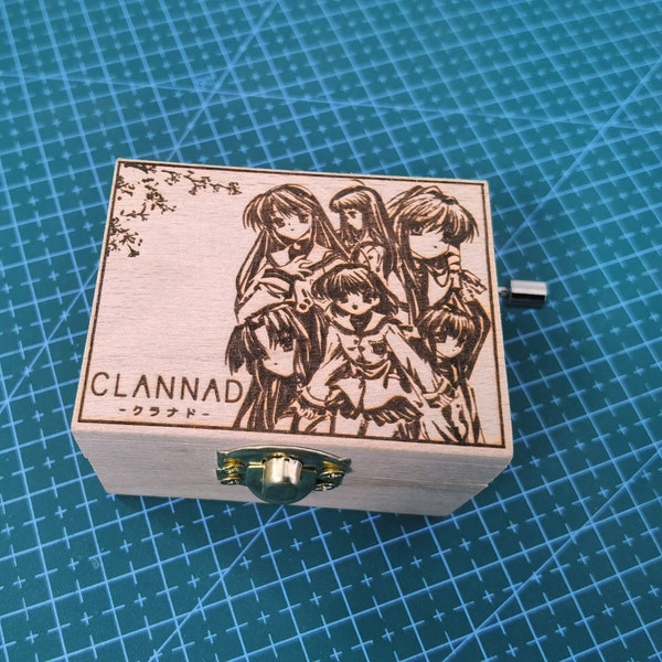 CLANNAD ED Dango Family だんご大家族, Dango Daikazoku, Japanese Anime Theme Music Box Wooden Engraved Handmade Vintage Gift