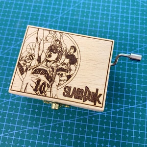 Slam Dunk OP ED, I wanna shout I love you, Japanese Anime Theme Music Box, Wooden Melody Box Personalized  Engraved Handmade Vintage Gift