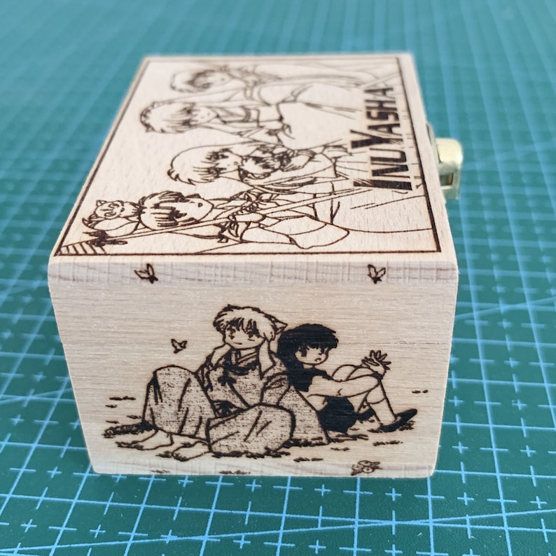 Japanese Anime Theme Music Box, Affections Touching Across, To Love’s End, Wooden Engraved Handmade Vintage Gift image 4