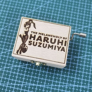 The Melancholy of Haruhi Suzumiya God Knows Japanese Anime Theme Music Box, Wooden Melody Personalized  Engraved Handmade Vintage Gift