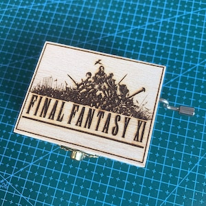 Final Fantasy XI FF11 Sarutabaruta Hand Cranked Wooden Melody Music Box Personalized Engraved Gift