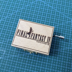 Final Fantasy IV FF Prologue Hand Cranked Wooden Melody Music Box Personalized Engraved Gift